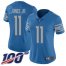 Nike Detroit Lions #11 Marvin Jones Jr Blue Team Color Womens Stitched NFL 100th Season Vapor Limited Jersey