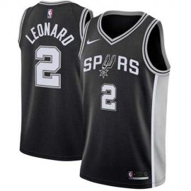 Mens Nike San Antonio Spurs #2 Kawhi Leonard Black NBA Swingman Jersey