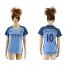 Womens Manchester City #10 Kun Aguero Home Soccer Club Jersey