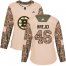 Adidas Boston Bruins #46 David Krejci Camo Authentic 2017 Veterans Day Womens Stitched NHL Jersey