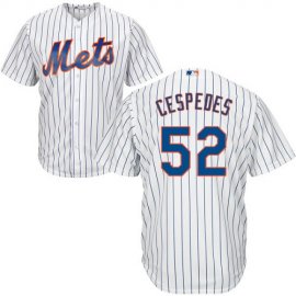 New York Mets #52 Yoenis Cespedes White(Blue Strip) Cool Base Stitched Youth MLB Jersey