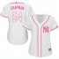 New York Yankees #54 Aroldis Chapman White/Pink Fashion Womens Stitched MLB Jersey