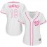 Washington Nationals #19 Anibal Sanchez White/Pink Fashion Womens Stitched MLB Jersey