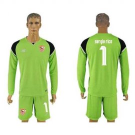 Sevilla #1 Sergio Rico Green Goalkeeper Long Sleeves Soccer Club Jersey