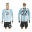 Argentina #22 Lavezzi Home Long Sleeves Soccer Country Jersey