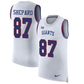 Nike New York Giants #87 Sterling Shepard White Mens Stitched NFL Limited Rush Tank Top Jersey