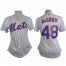 New York Mets #48 Jacob deGrom White(Blue Strip) Womens Home Stitched MLB Jersey