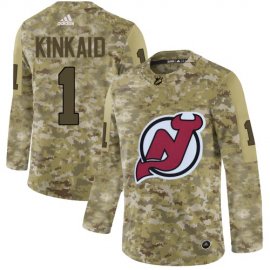 Adidas New Jersey Devils #1 Keith Kinkaid Camo Authentic Stitched NHL Jersey