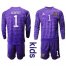 Russia #1 Akinfeev Purple Goalkeeper Long Sleeves Kid Soccer Country Jersey