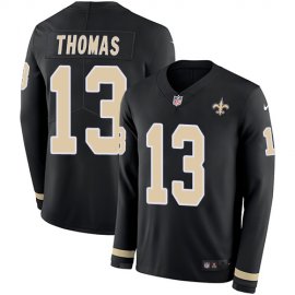 Nike New Orleans Saints #13 Michael Thomas Black Team Color Mens Stitched NFL Limited Therma Long Sleeve Jersey