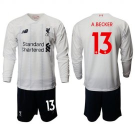 Liverpool #13 A.Becker Away Long Sleeves Soccer Club Jersey