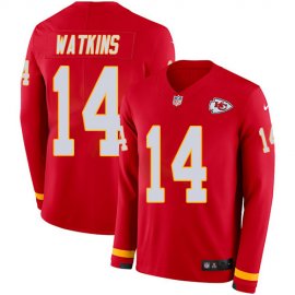 Nike Kansas City Chiefs #14 Sammy Watkins Red Team Color Mens Stitched NFL Limited Therma Long Sleeve Jersey