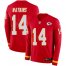 Nike Kansas City Chiefs #14 Sammy Watkins Red Team Color Mens Stitched NFL Limited Therma Long Sleeve Jersey
