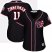 Washington Nationals #11 Ryan Zimmerman Navy Blue Alternate Womens Stitched MLB Jersey