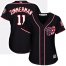 Washington Nationals #11 Ryan Zimmerman Navy Blue Alternate Womens Stitched MLB Jersey