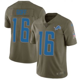 Detroit Lions #16 Jared Goff Olive Mens Stitched NFL Limited 2017 Salute To Service Jersey
