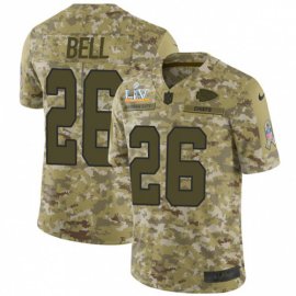 Nike Kansas City Chiefs #26 LeVeon Bell Camo Mens Super Bowl LV Bound Stitched NFL Limited 2018 Salute To Service Jersey