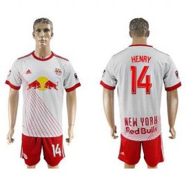 Red Bull #14 Henry White Home Soccer Club Jersey