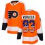 Adidas Philadelphia Flyers #93 Jakub Voracek Orange Home Authentic USA Flag Stitched NHL Jersey