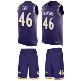 Nike Baltimore Ravens #46 Morgan Cox Purple Team Color Mens Stitched NFL Limited Tank Top Suit Jersey