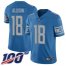 Nike Detroit Lions #18 Geronimo Allison Blue Team Color Mens Stitched NFL 100th Season Vapor Untouchable Limited Jersey