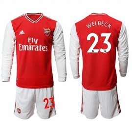 Arsenal #23 Welbeck Red Home Long Sleeves Soccer Club Jersey