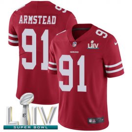 Nike San Francisco 49ers #91 Arik Armstead Red Super Bowl LIV 2020 Team Color Mens Stitched NFL Vapor Untouchable Limited Jersey