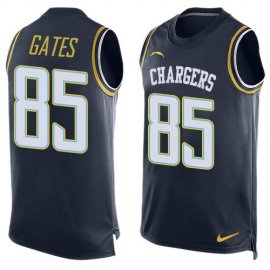 Nike Los Angeles Chargers #85 Antonio Gates Navy Blue Team Color Mens Stitched NFL Limited Tank Top Jersey
