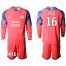 Marseille #16 Pele Pink Goalkeeper Long Sleeves Soccer Club Jersey