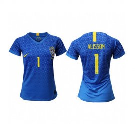 Womens Brazil #1 Alisson Away Soccer Country Jersey