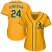 Oakland Athletics #24 Rickey Henderson Gold Alternate Womens Stitched MLB Jersey
