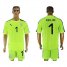 Uruguay #1 Muslera Shiny Green Goalkeeper Soccer Country Jersey