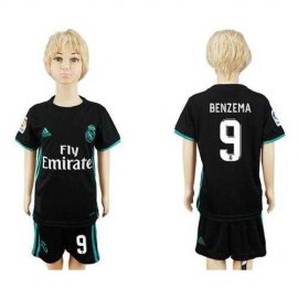 Real Madrid #9 Benzema Away Kid Soccer Club Jersey