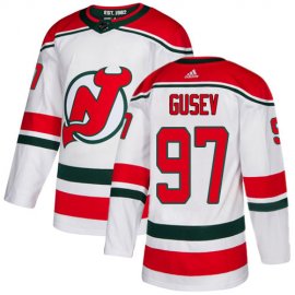 Adidas New Jersey Devils #97 Nikita Gusev White Alternate Authentic Stitched Youth NHL Jersey