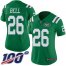 Nike New York Jets #26 LeVeon Bell Green Womens Stitched NFL Limited Rush 100th Season Jersey