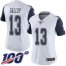 Nike Dallas Cowboys #13 Michael Gallup White Womens Stitched NFL Limited Rush 100th Season Jersey