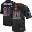 Nike New England Patriots #11 Julian Edelman Lights Out Black Mens Stitched NFL Elite Strobe Jersey