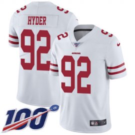 Nike San Francisco 49ers #92 Kerry Hyder White Mens Stitched NFL 100th Season Vapor Untouchable Limited Jersey