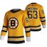 Boston Bruins #63 Brad Marchand Yellow Mens Adidas 2020-21 Reverse Retro Alternate NHL Jersey