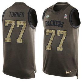 Nike Green Bay Packers #77 Billy Turner Green Mens Stitched NFL Limited Salute To Service Tank Top Jersey