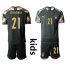 Italy #21 Donnarumma Black Goalkeeper Kid Soccer Country Jersey