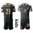 Italy #21 Donnarumma Black Goalkeeper Kid Soccer Country Jersey