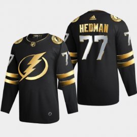 Tampa Bay Lightning #77 Victor Hedman Mens Adidas Black Golden Edition Limited Stitched NHL Jersey