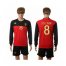 Belgium #8 Fellaini Red Home Long Sleeves Soccer Country Jersey