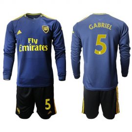 Arsenal #5 Gabriel Blue Long Sleeves Soccer Club Jersey