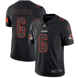 Nike Cleveland Browns #6 Baker Mayfield Black Mens Stitched NFL Limited Rush Impact Jersey