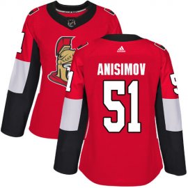 Adidas Ottawa Senators #51 Artem Anisimov Red Home Authentic Womens Stitched NHL Jersey