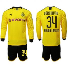 Dortmund #34 Bruun Larsen Home Long Sleeves Soccer Club Jersey