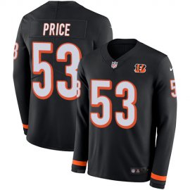 Nike Cincinnati Bengals #53 Billy Price Black Team Color Mens Stitched NFL Limited Therma Long Sleeve Jersey