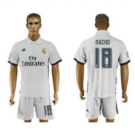 Real Madrid #18 Nacho White Home Soccer Club Jersey